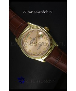 Rolex Day Date 36MM Yellow Gold Swiss Replica Watch - Champange Dial