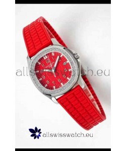 Patek Philippe Aquanaut LUCE 5072A-001 Quartz Swiss Replica Watch in Red Dial - 35MM
