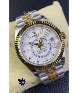 Rolex Sky-Dweller REF# M336933 White Dial Watch in Yellow Gold 904L Steel Case 1:1 Mirror Replica
