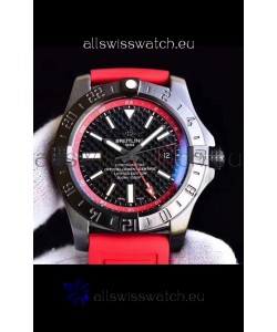 Breitling Chronometre GMT Carbon Dial Swiss Watch with Rubber Strap 1:1 Mirror Replica
