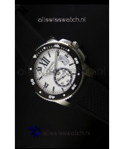 Calibre De Cartier Watch 42MM White Dial Steel Case - 1:1 Mirror Replica Watch