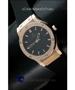 Hublot Fusion Bang Swiss Watch in Rose Gold Case Diamonds Bezel