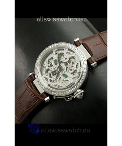 Cartier Pasha Ladies Replica Watch in Skelton Diamond Dial