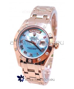 Rolex Day Date Blue Mother of Pearl Swiss Replica Watch