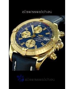 Breitling Evolution Swiss Replica Watch in Gold Case Blue Dial