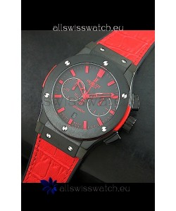 Hublot Big Bang Classic Fusion Swiss Replica PVD Watch in Red Strap