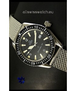 Omega Seamaster 300 R-Navy Black Dial Swiss Watch with Mesh Strap
