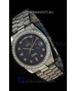 Rolex Day Date Just swiss Replica Watch in Printed Purple Dial