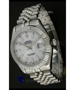 Rolex DateJust Japanese Replica Watch in Mop White Dial