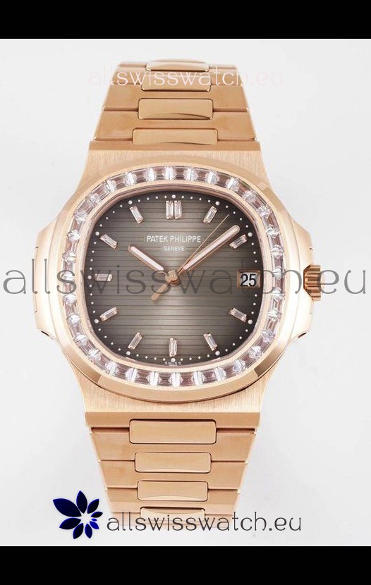 Patek Philippe Nautilus 5711/R Grey Dial 1:1 Mirror Swiss Replica Watch in Rose Gold 904L Steel 