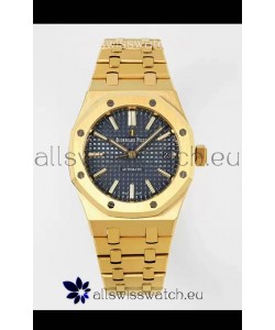 Audemars Piguet Royal Oak 37MM Blue Dial Yellow Gold Watch in 3120 Movement - 1:1 Mirror Replica