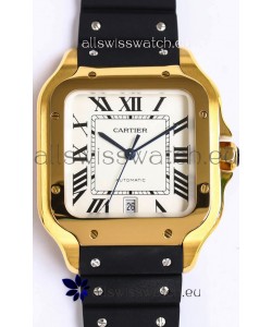 Santos De Cartier Yellow Gold Casing 1:1 Mirror Swiss Replica Watch 40MM