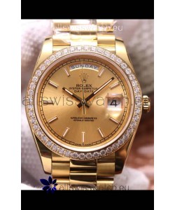 Rolex Day Date Presidential 904L Steel Yellow Gold 40MM - Gold Dial 1:1 Mirror Quality Watch