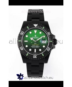 Rolex Submariner DiW Special Edition Watch in DLC Coating Carbon Bezel Green Dial 