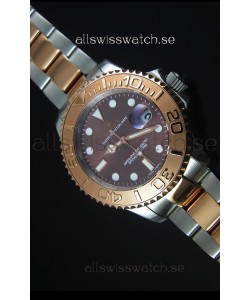 Rolex Yachtmaster Rose Gold Two Tone Grey Dial 1:1 Swiss Replica Watch 
