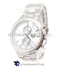 Tag Heuer Carrera Cal. 1887 Chronograph Japanese Watch in White Dial