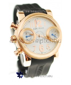 Graham Swordfish Japanese Replica Gold Watch in White Dial
