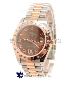 Rolex DateJust Mid-Sized Japanese Replica Rose Gold Watch