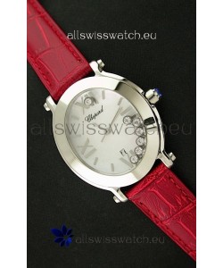 Chopard Happy Sport Ladies Japanese Replica Watch in Red Strap