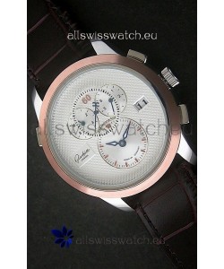 Glashuette ST. Steel Japanese Replica Watch in White Dial