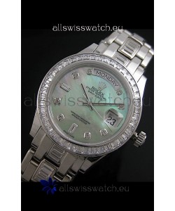 Rolex Oyster Perpetual Day Date Japanese Replica Watch in Green Mother of Pearl Dial 