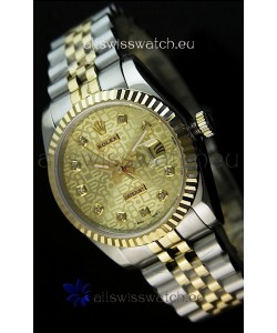 Rolex Replica Datejust Mens Japanese Watch in Gold Dial - 41MM