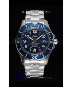 Breitling SuperOcean II 44mm 904L Steel Case 1:1 Mirror Replica Watch in Blue Dial 