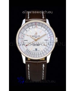 Breitling Navitimer 1 Automatic Swiss Replica Watch in White Dial Rose Gold Bezel
