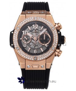Hublot Big Bang Unico Rose Gold Diamonds Bezel 1:1 Mirror Edition Swiss Replica Watch