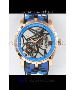 Roger Dubuis Excalibur Spider Flying Tourbillon Skeleton Rose Gold Casing 42MM 1:1 Mirror Swiss Watch