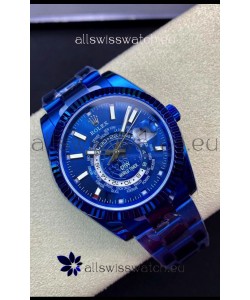 Rolex SkyDweller Swiss Watch in Blue PVD Coated Case - DIW Edition Blue Dial