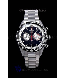 Tag Heuer Carrera Swiss Quartz Movement Replica Watch in Black Dial - Stainless Steel Strap