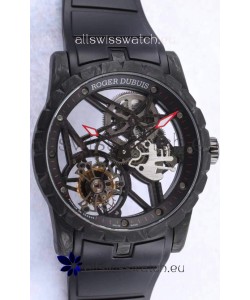 Roger Dubuis Excalibur Spider Flying Tourbillon Skeleton Carbon Casing 1:1 Mirror Swiss Watch