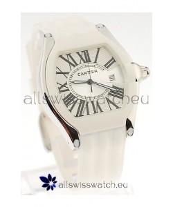 Cartier Roadster Japanese Replica Watch in White 