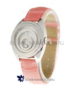 Chopard Happy Spirit Ladies Japanese Replica Watch in Pink Strap