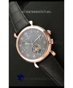 Vacheron Constantin Reserve Tourbillon Japanese Replica Rose Gold Watch in Grey Dial
