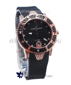Ulysse Nardin Diver Pink Gold Watch in Black Dial
