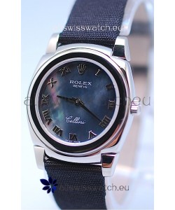 Rolex Cellini Cestello Ladies Swiss Watch in Black Pearl Face